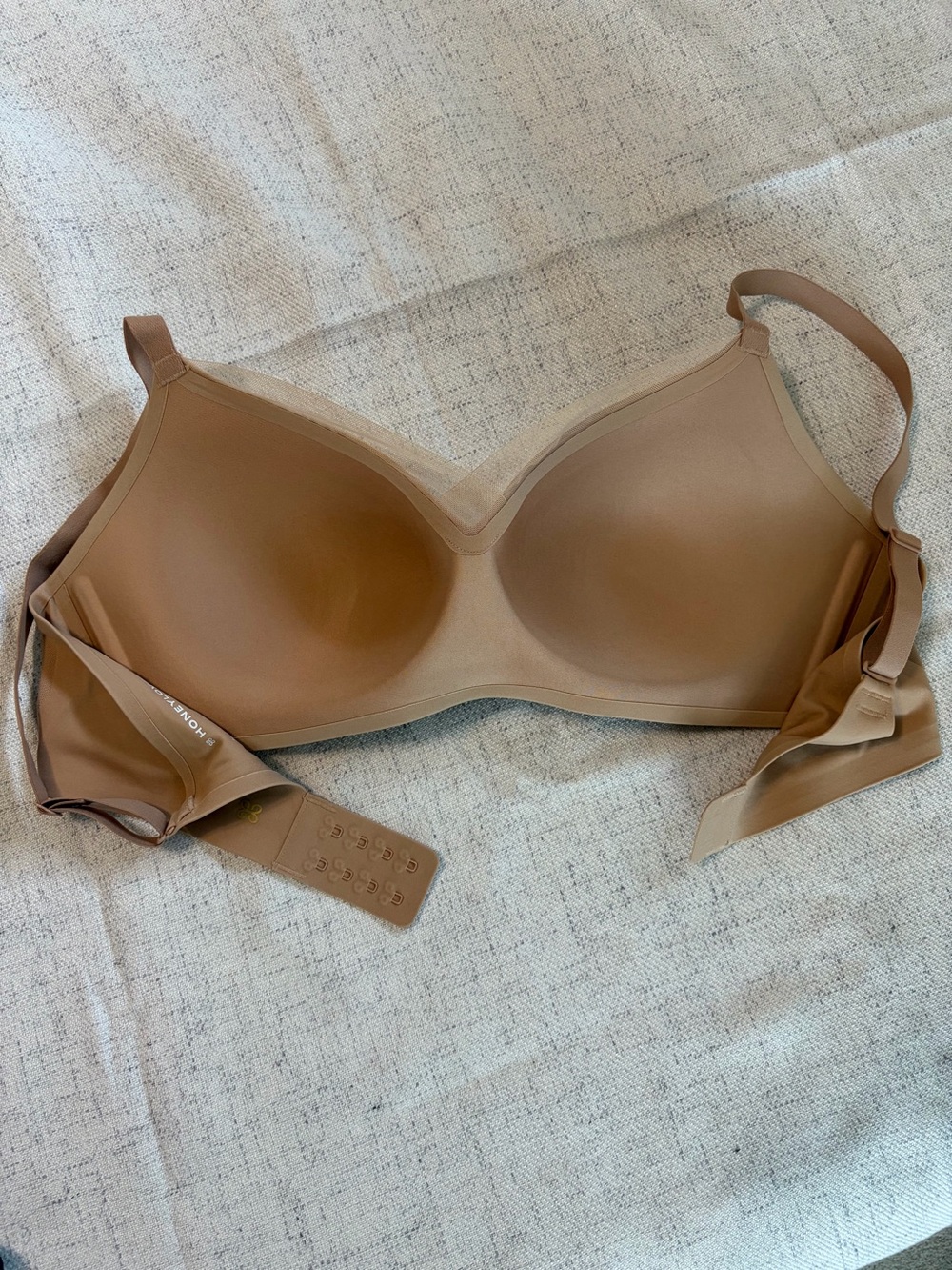 Honeylove Crossover Contour Wireless Nude Comfy T-Shirt Bra 34C - Picture 6 of 7